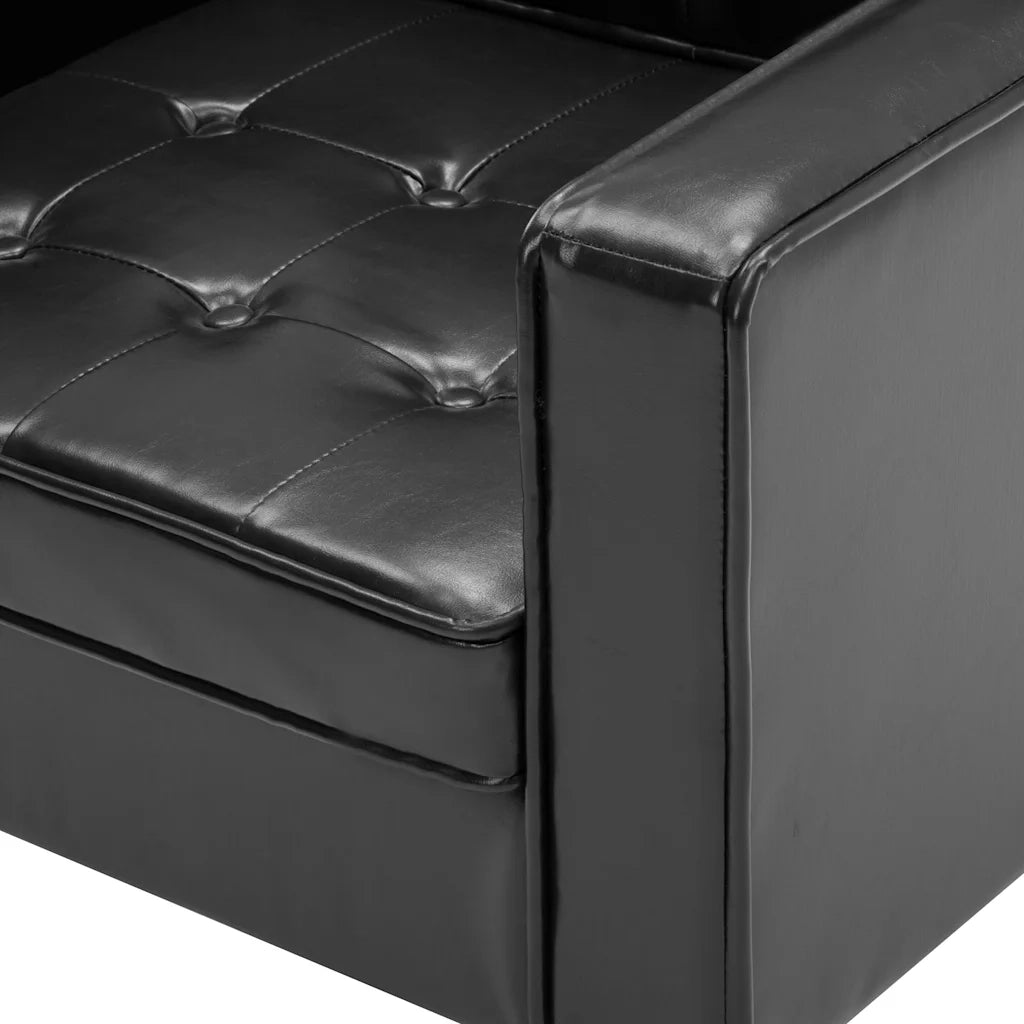 Divano Sedia-Poltrona Nera 75x70x75 cm Similpelle