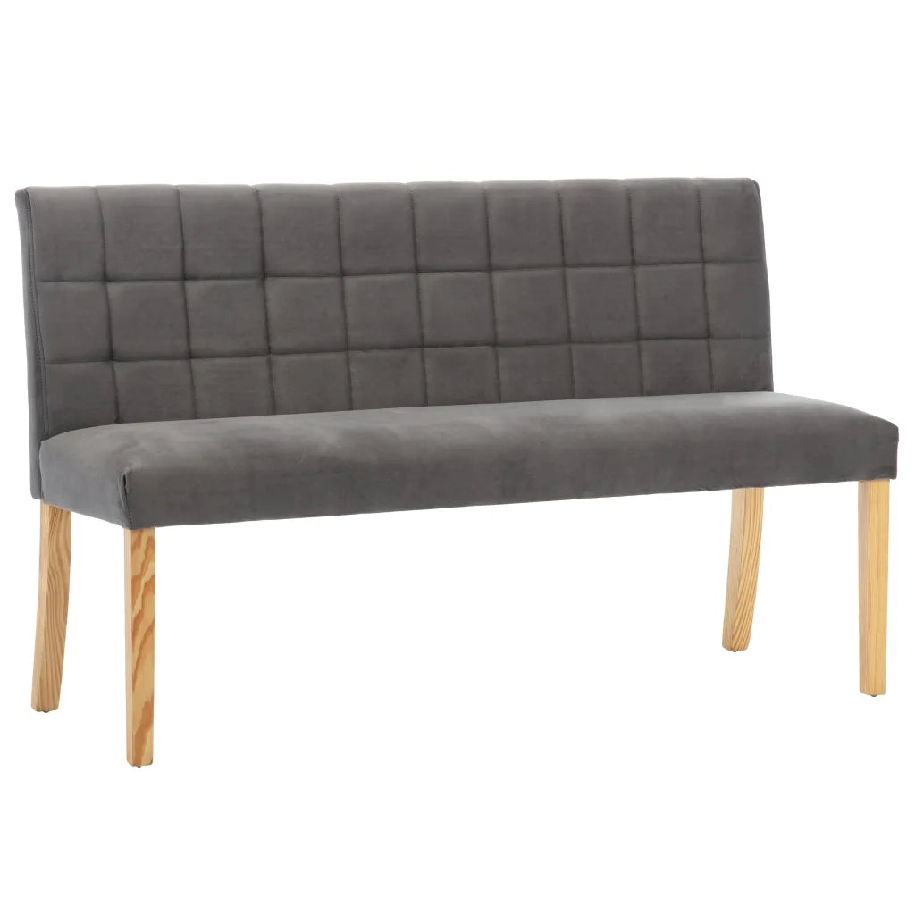 Panca-Sgabello 140 cm Grigia in Velluto