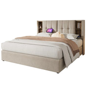 Letto Contenitore Matrimoniale 180x200 cm; USB e Type-C; Ricarica Wireless - Lino