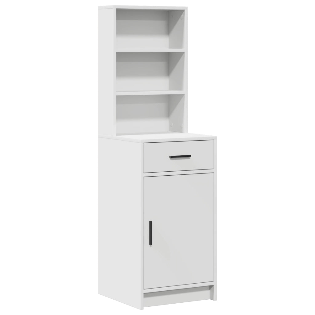 Set da Due Pezzi per Tavolo da Trucco con LED in Legno Bianco
