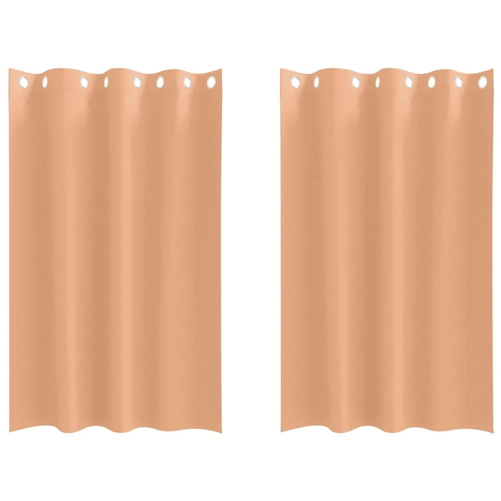 Tende Blackout con Anelli 2 pz Marrone Chiaro 175 x 140 cm 4107369