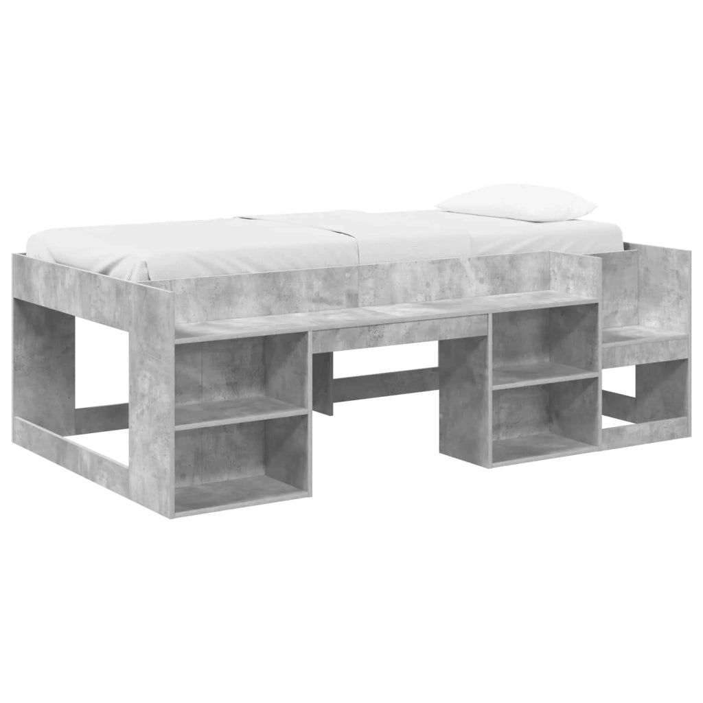 Struttura per Letto per Bambini con Ripostiglio Grigio Cemento 3422598