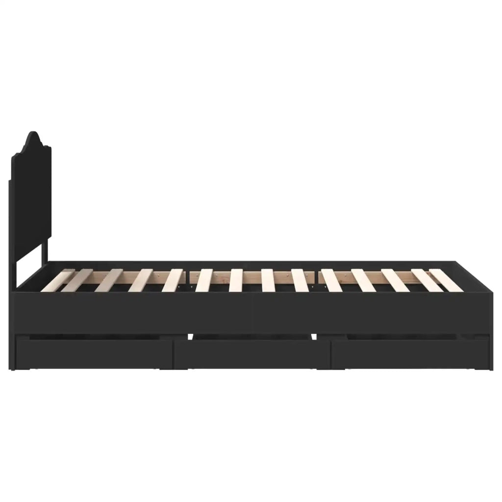 Struttura del letto Nero 100 x 200 cm Legno Ingegnerizzato