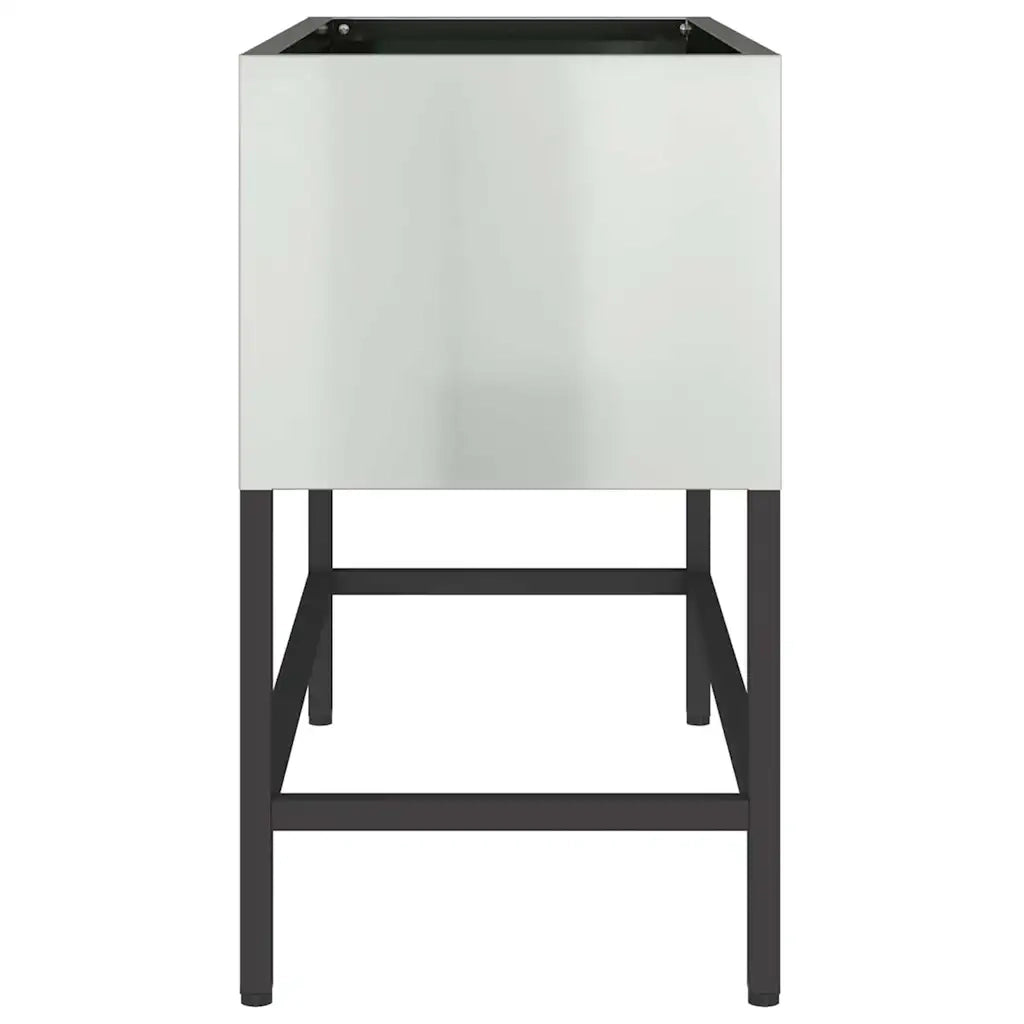 Fioriere | Cassetta per fiori | Vaso da Giardino Rialzato Argento 60 x 26 x 45 cm
