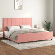 Giroletto con Testiera-Struttura Letto con testiera Rosa 200x200 cm in Velluto 978109