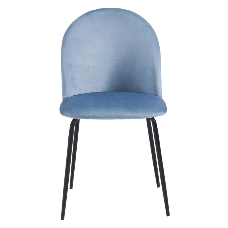 Set di 4 Sedie Bonnie Blu Avio Velluto 45x55x82
