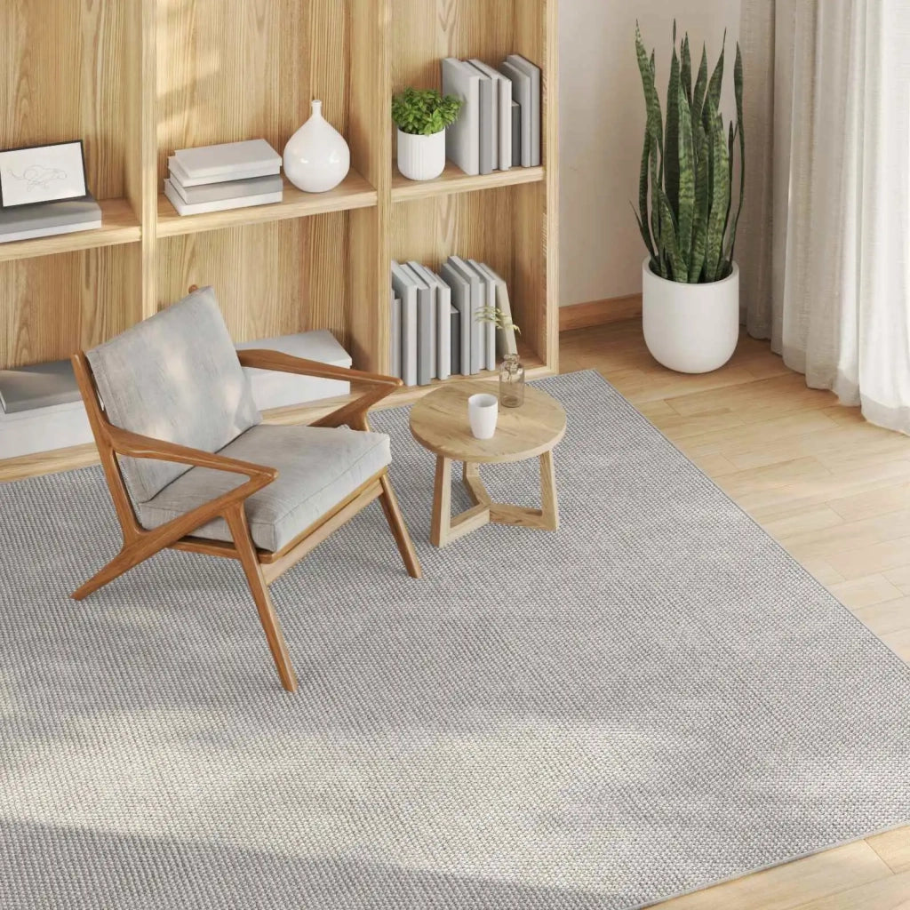 Tappeti per area LUGO Crema e Grigio 200 x 200 cm Poliestere 42022721
