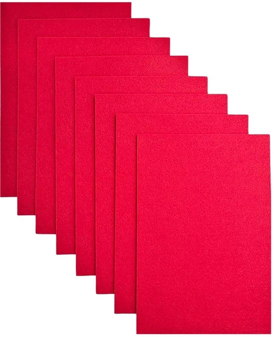 Verniciatura per DIY, 2 mm spessore, 8 pezzi 20x30 cm, quadrati in vinile per progetti di fai da te (rosso)