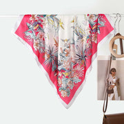 Elegante sciarpa/foulard da collo in seta con stampa floreale per donna, sciarpa piccola, raffinata e versatile, sciarpa quadrata di lusso discreto da 75 cm.