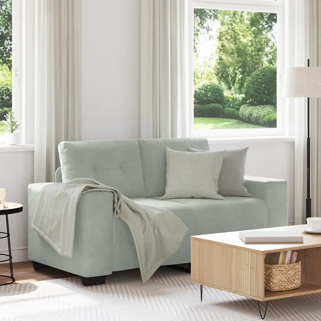 vidaXL Divano Divanetto Grigio Chiaro 120 cm in Velluto