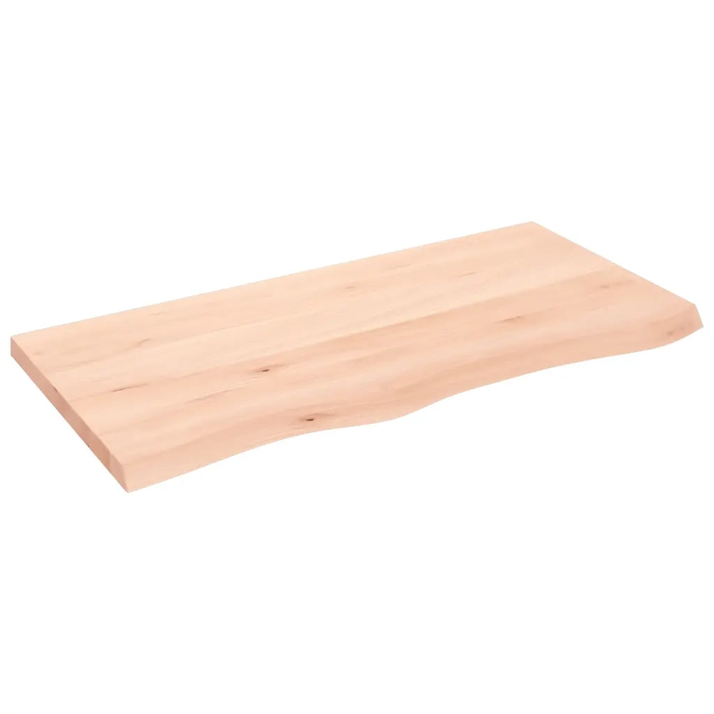Piano Bagno 100x50x(2-4) cm in Legno Massello Non Trattato