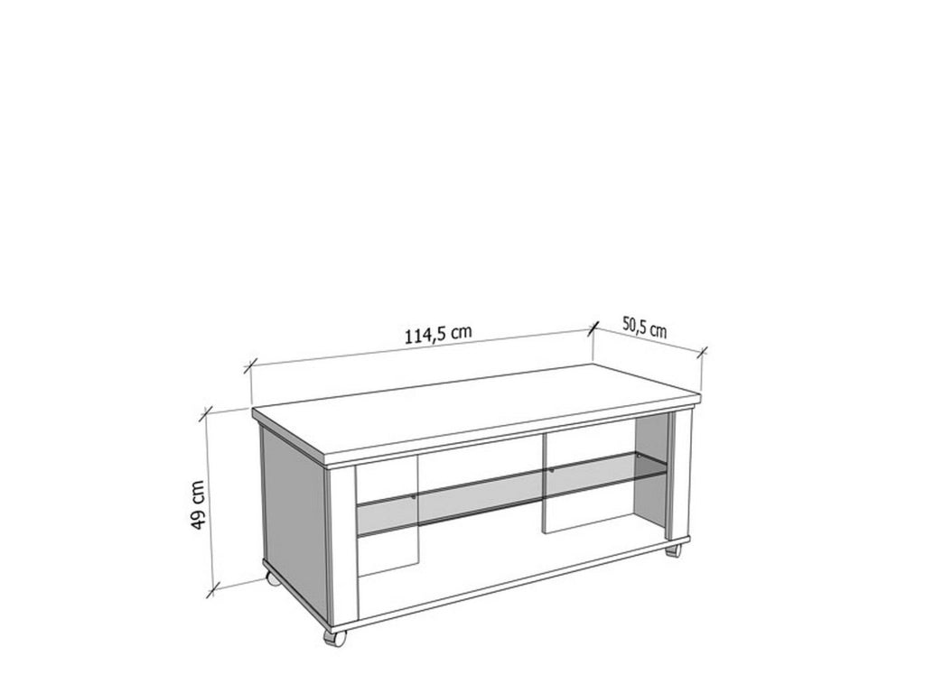 Zeme, Tavolino da Salotto 2 Vani, 114.5x50.5x49h cm Marrone Rovere Nodi