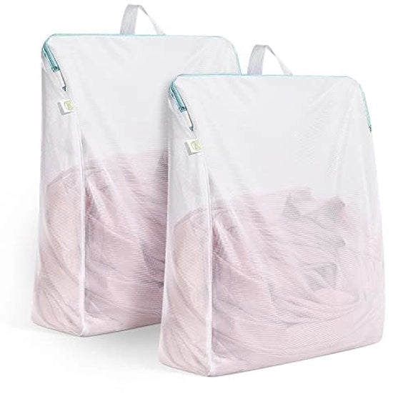 Set da asciugatura 2 pezzi con maniglie, 30x40 cm borse da lavatrice con cerniera, sacchetto da lavaggio, sacchetto da lavaggio, riutilizzabile per giacca, maglia, lingerie