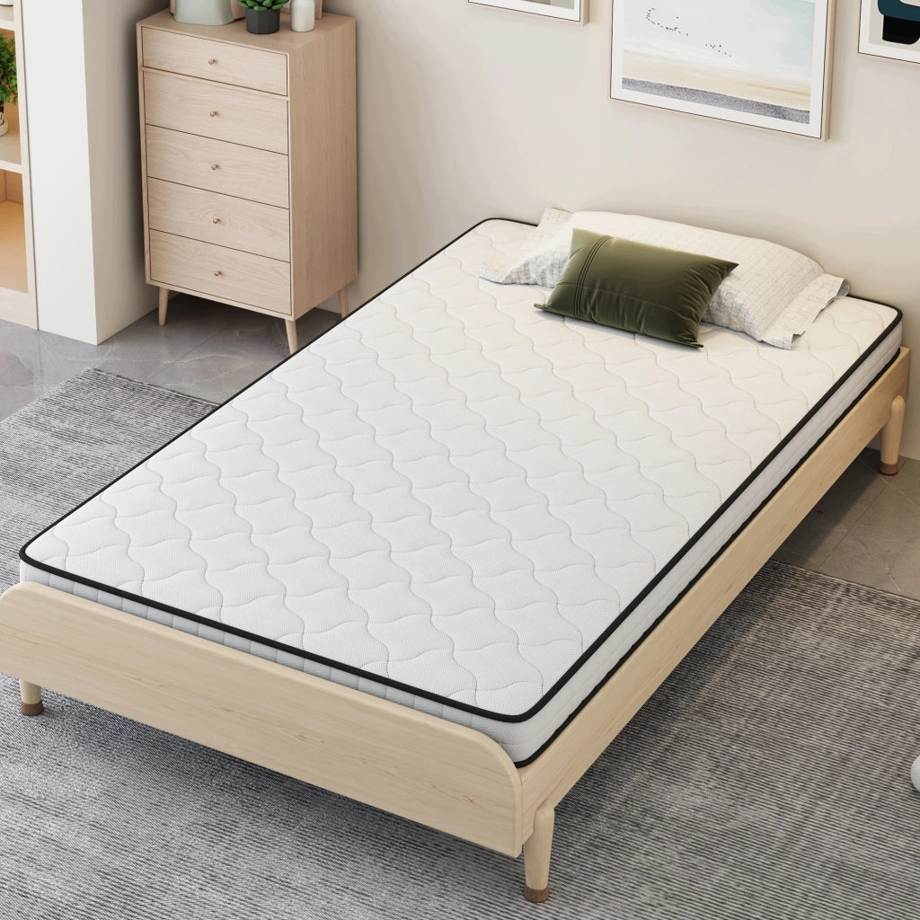 Materasso a Molle 90x190 cm H3 Spessore 10 cm con Supporto Ergonomico Bianco