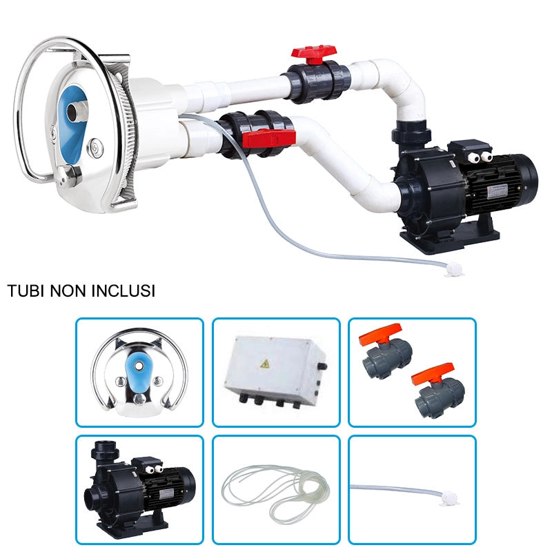 Nuoto Controcorrente Mr. Piscina Hydro 30 Con Pompa Per Idromassaggio Mrb 25 Da 3 Hp Monofase - Kit Pro