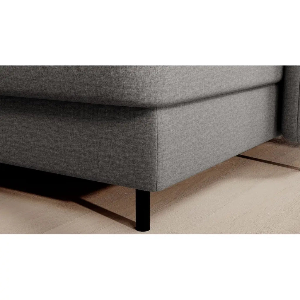 Divano ad angolo convertibile BERTHO 306 cm grigio – Angolo destro con baule