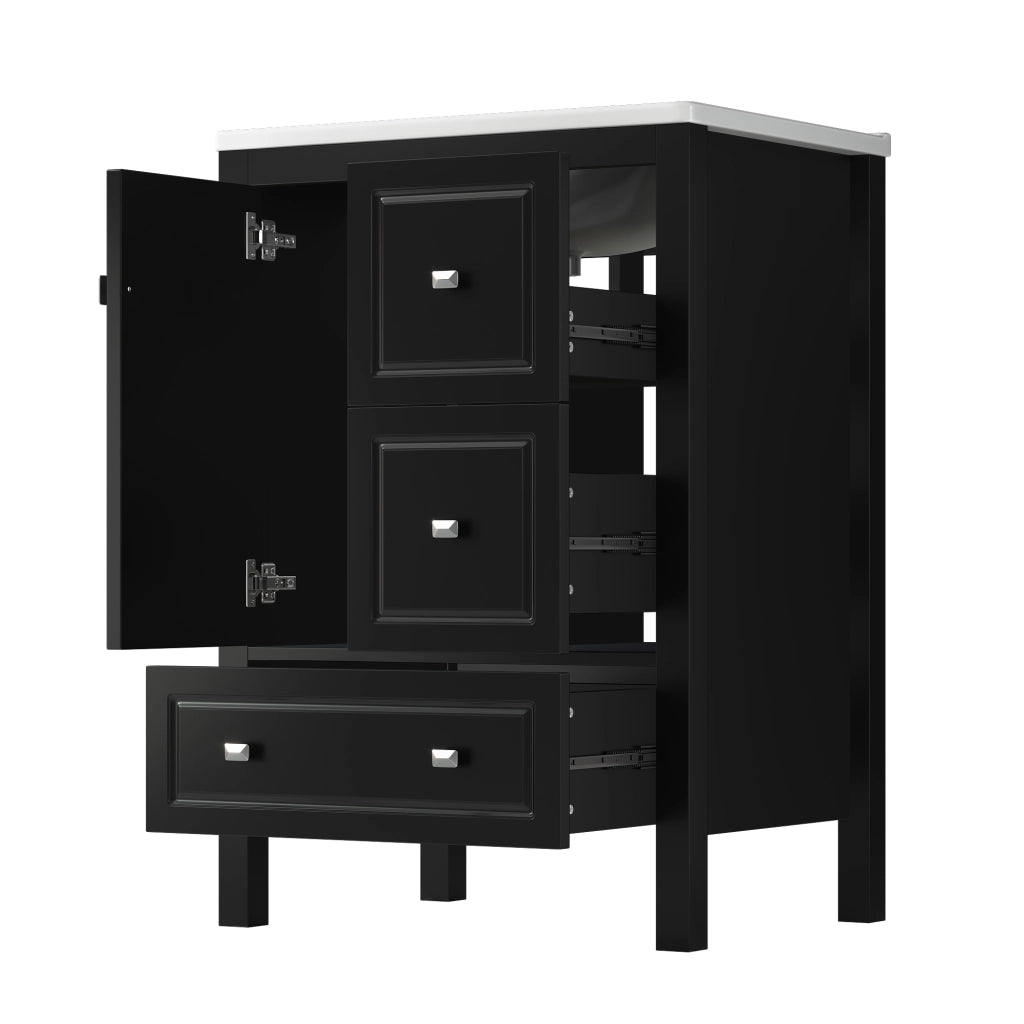 Mobile Sottolavabo con Cassetti e Anta ¨C Minimal ¨C Bianco Lucido 62x47x90cm
