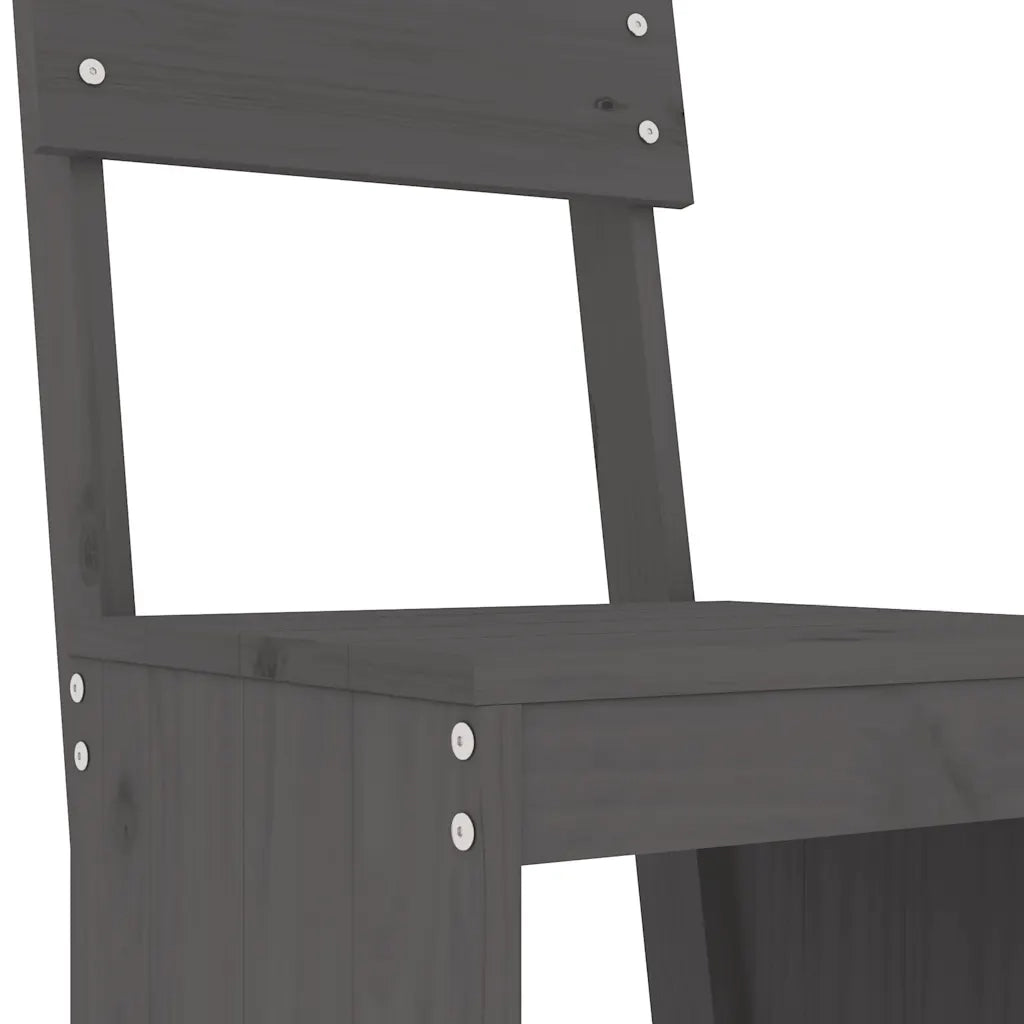 Sgabelli da Bar 2pz Grigi 40x48,5x115,5 cm Legno Massello Pino 825361