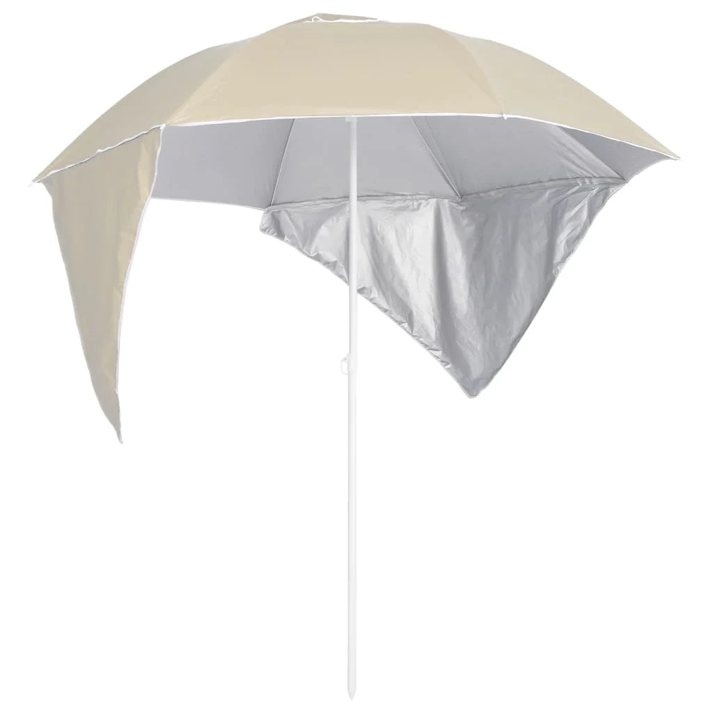 Ombrellone da spiaggia con pannelli laterali 215 cm colore sabbia 02_0008380