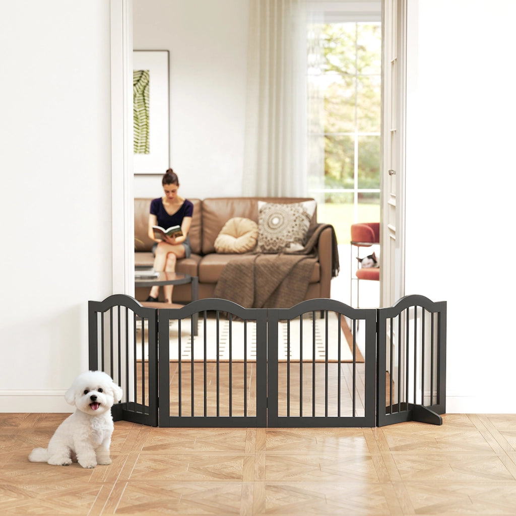 Cancello per Cani a Pannelli ¨C zephmum ¨C Nero 208x29.5x61 cm