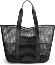 Borsa a Rete Opportuna con Molti Compartimenti - 30L Grande Borsa a Rete con Cerniera per la Spiaggia e le Spese - Essenziali Estivi per Donne