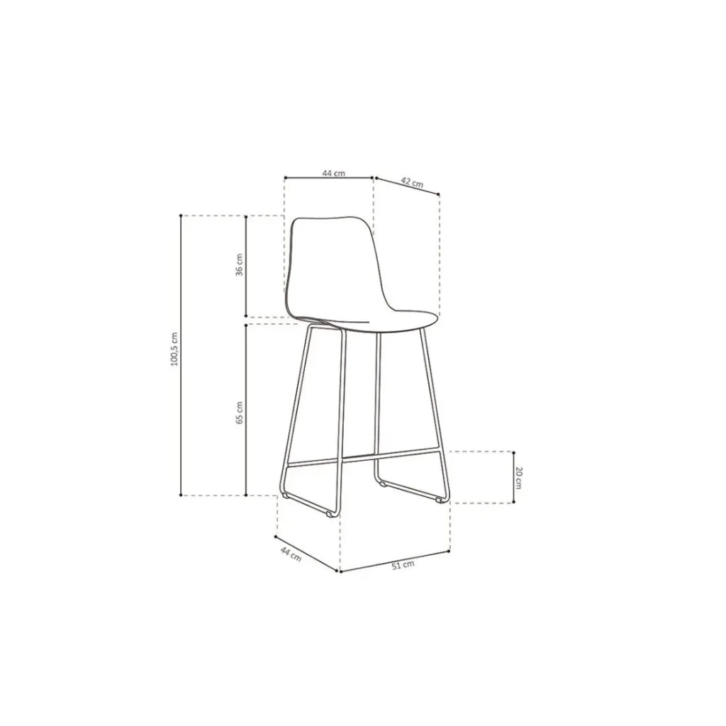 Sedia da bancone MARIO – PP grigio – Design moderno H100,5 cm