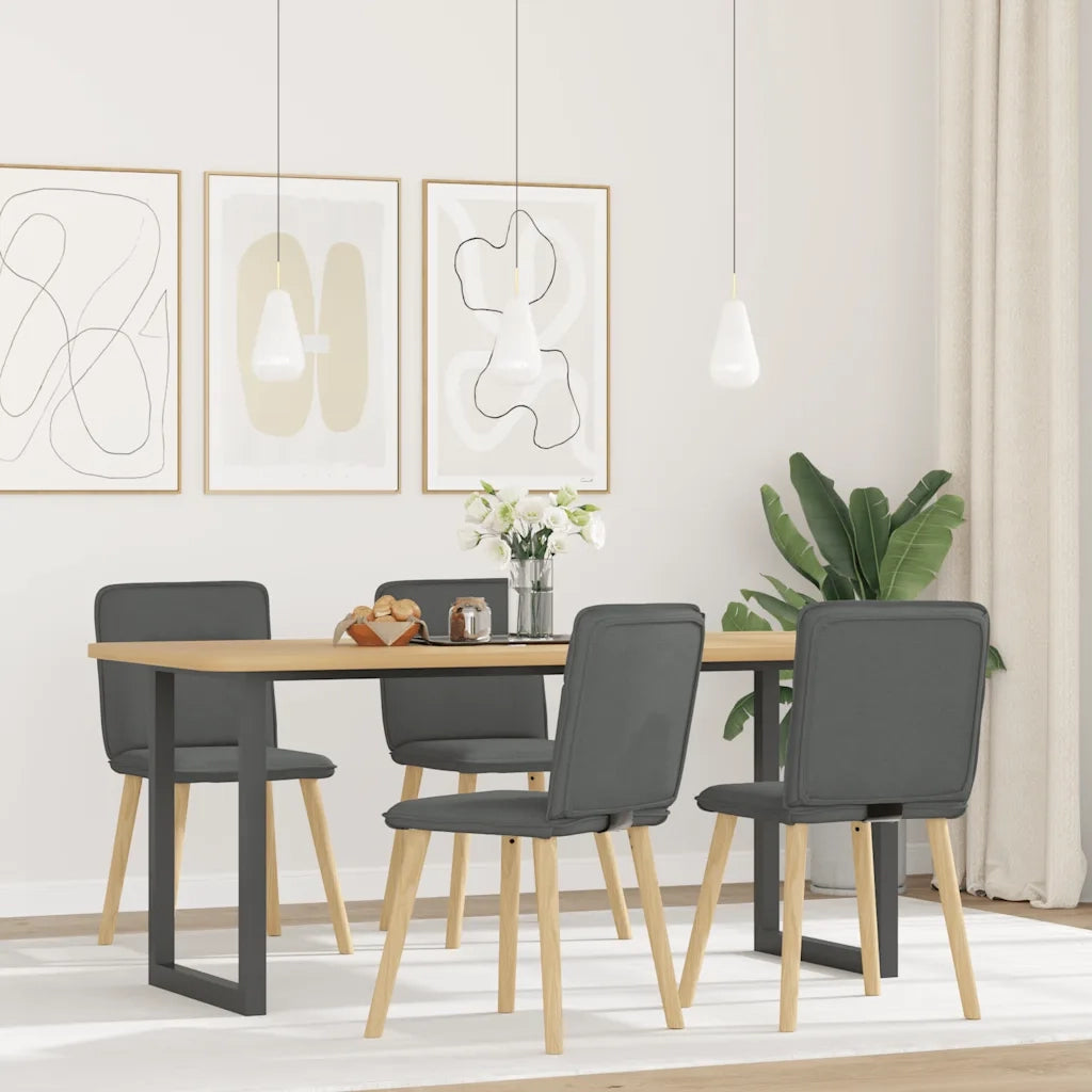 Sedie da Pranzo 4 pz Grigio Scuro in Tessuto 3315321