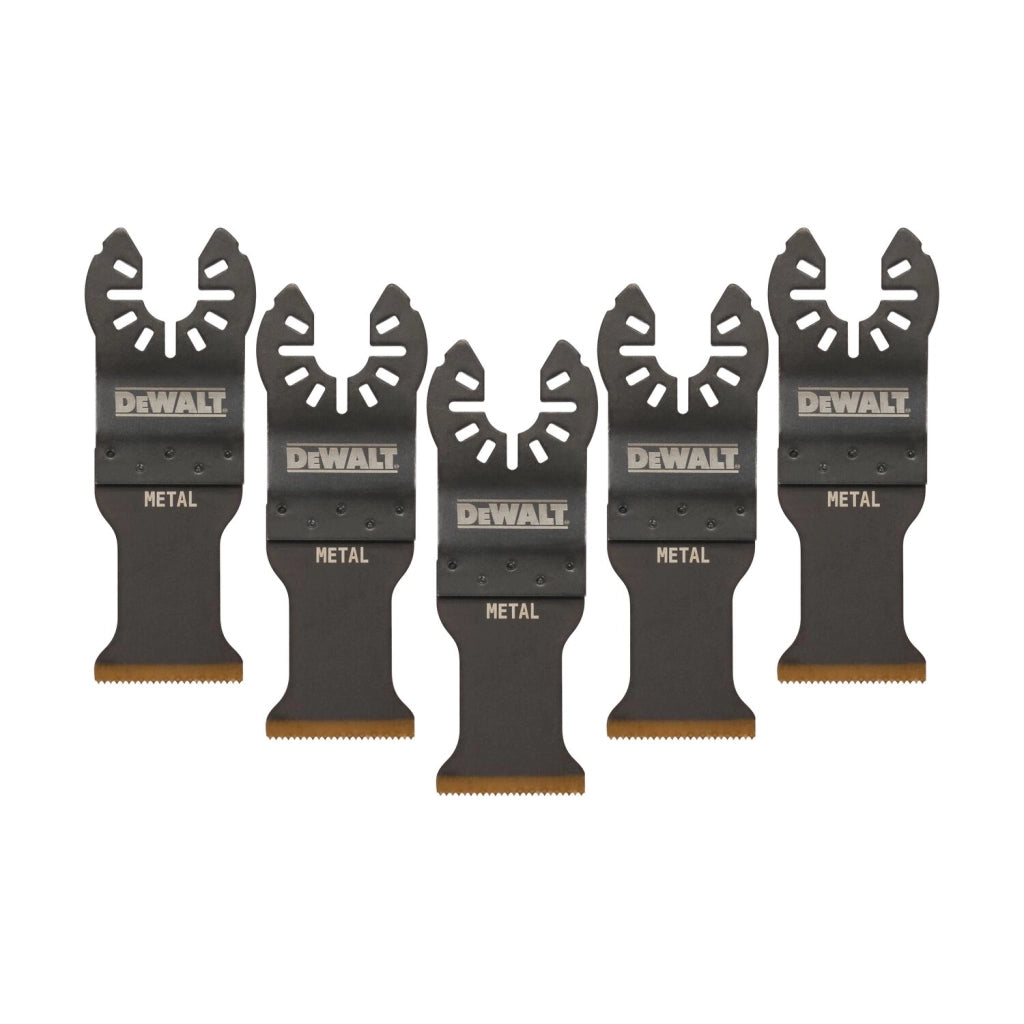 Set 5 Lame Multifunzione DeWalt DT20727-QZ al Titanio per Legno e Metallo 31 x 43 mm