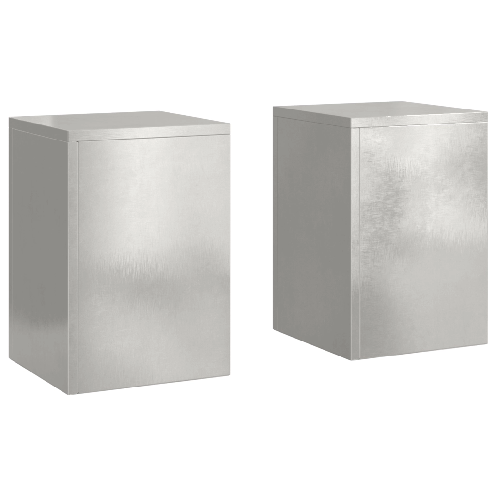 Supporti per Piante da Esterno Pilastro 2 pcs 24x24x35 cm Acciaio Inossidabile