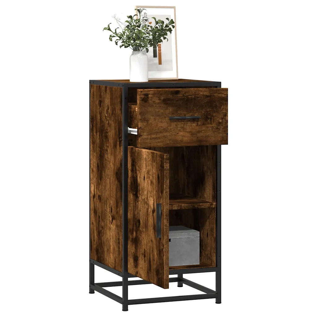 Credenza Rovere Fumo 35,5x35x76 cm in Truciolato 848961