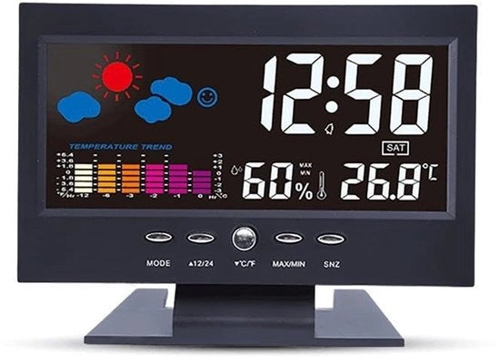 Cronometro Digitale LED per Parete, Orologio Multifunzionale Elettronico con Visualizzazione Temperatura e Umidità