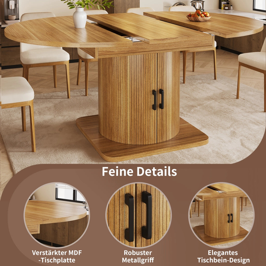 TAVOLO DA PRANZO ALLUNGABILE 118-158x118x76 cm MDF e Metallo Marrone Scuro