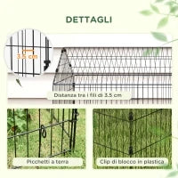 Gabbia per Conigli da Esterno e Interno a Casetta con Tettuccio, 220x85x103cm, Argento