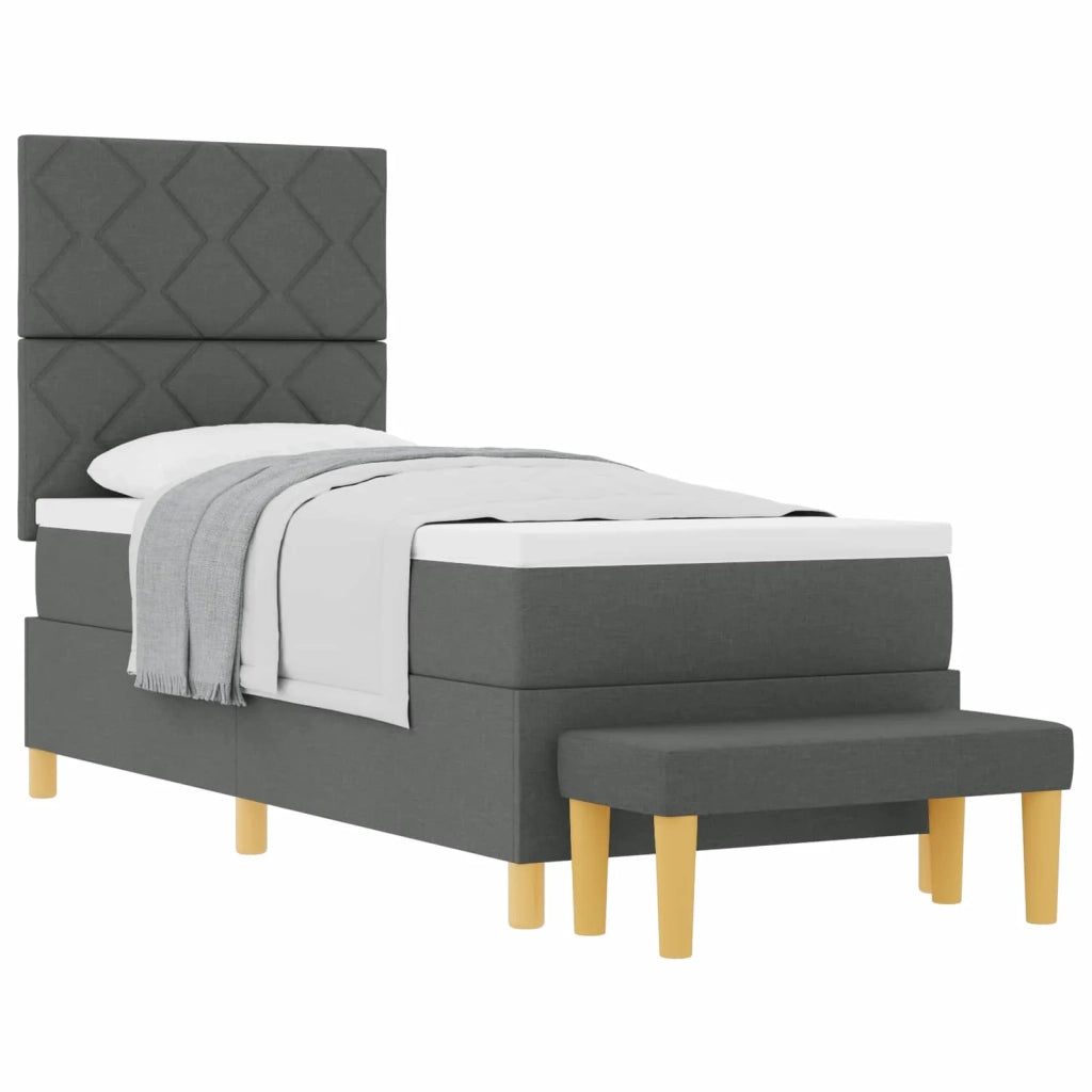 Letto a molle con materasso Grigio scuro 80 x 200 cm Tessuto