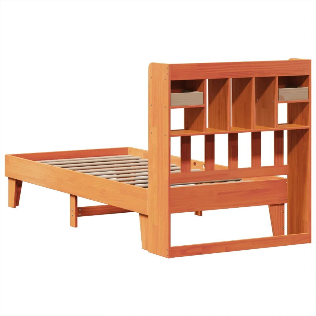 Letto senza Materasso Marrone Cera 75x190 cm in Legno di Pino 3308869