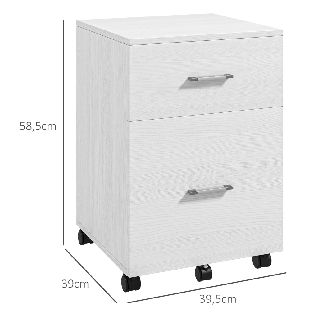 Scrivania con cassettiera ¨C zephmum ¨C 39,5x39x58,5 cm bianco