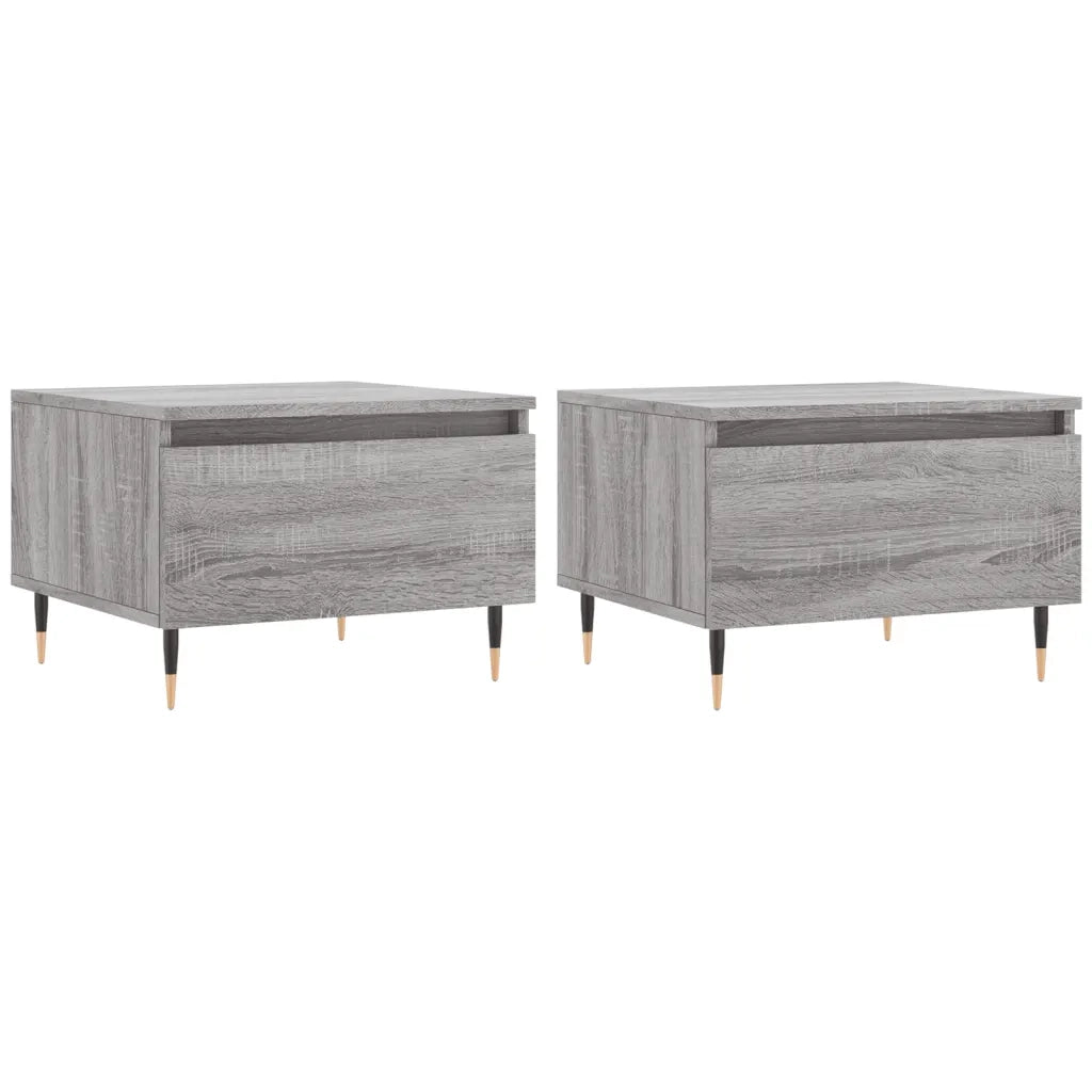 2 pz Tavolini salotto | Tavolino da caff¨¨ | Tavolino da Soggiorno Grigio Sonoma 50x46x35cm Legno Multistrato