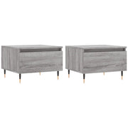 2 pz Tavolini salotto | Tavolino da caff¨¨ | Tavolino da Soggiorno Grigio Sonoma 50x46x35cm Legno Multistrato