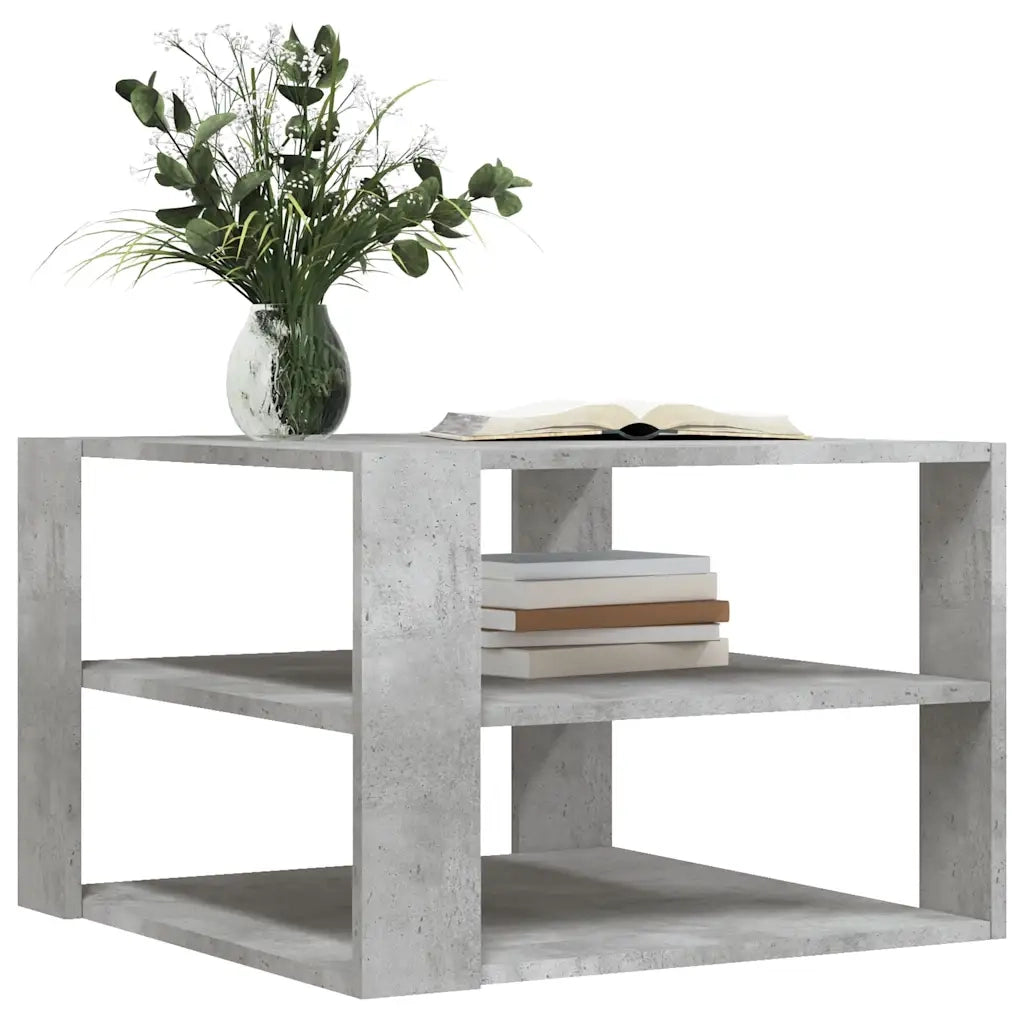 Tavolino da Salotto Grigio Cemento 58x58x40 cm Multistrato 834249