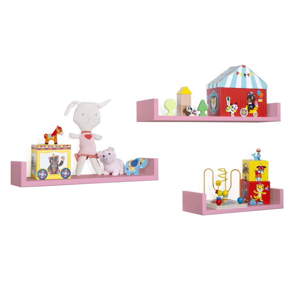 Mensole da Parete Set di 3 pz colore Rosa mod. Calamita