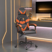 Sedia da Gaming Girevole Nero e Arancione in Similpelle 349549