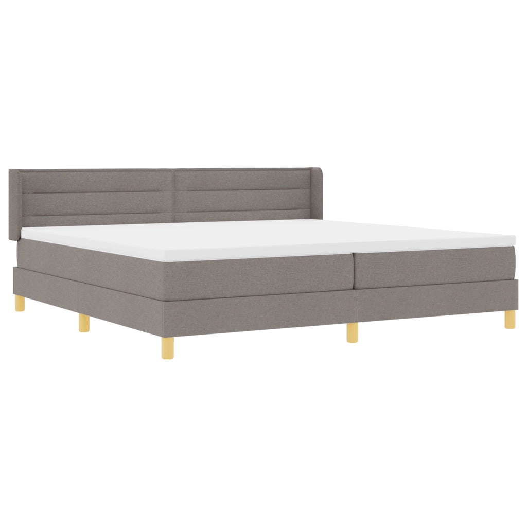 Letto a Box Spring con Materasso Tortora 200x200 cm Tessuto