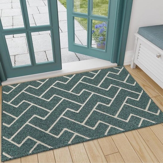 Mattezzaletto antiscivolo 80 x 120 cm assorbente per ingresso cucina porta posteriore casa animali domestici e giardino - più blu scuro