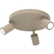 Plafoniera Fun 3 faretti beige GU10 acciaio Luminex