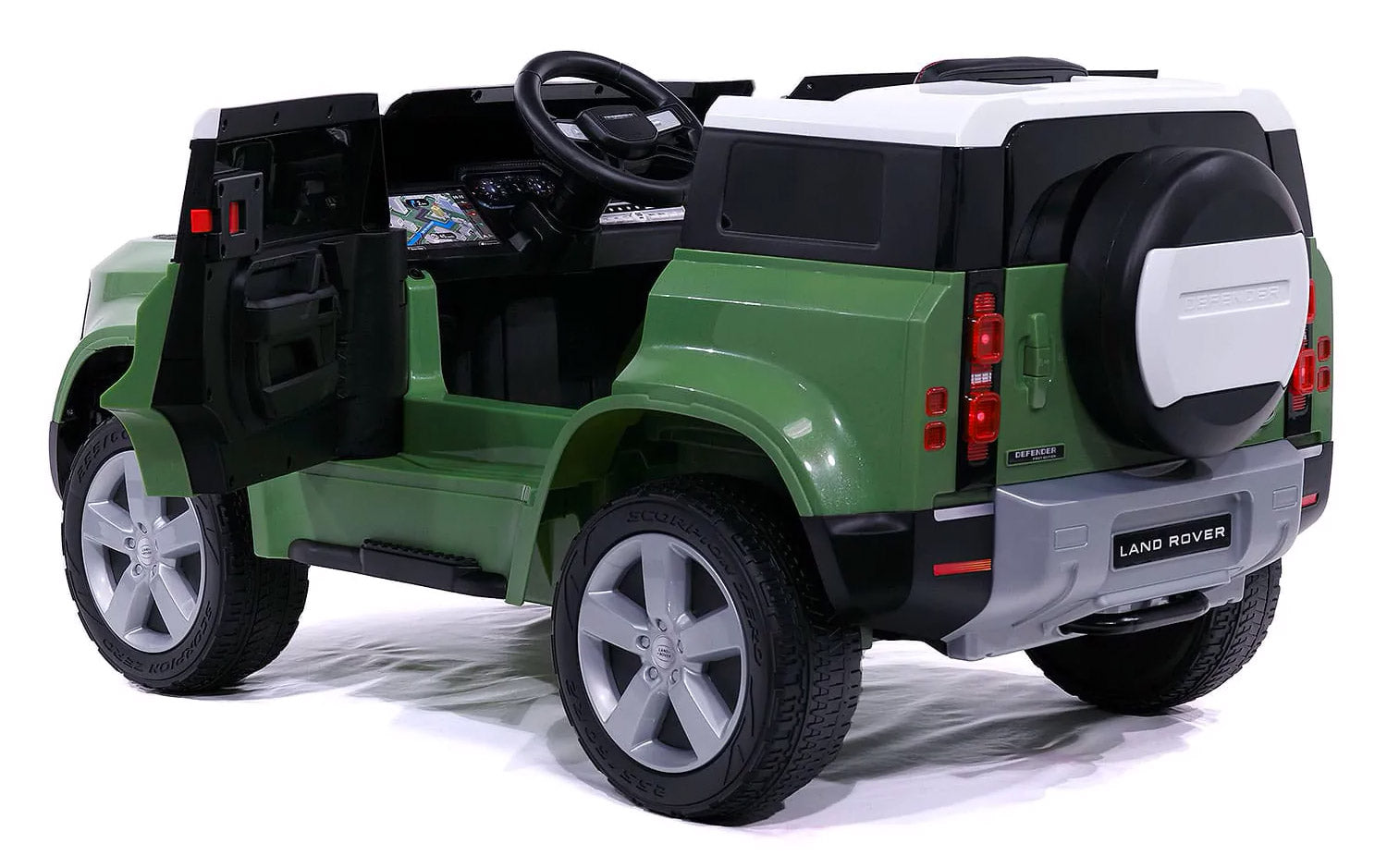 Macchina Elettrica per Bambini 12V con Licenza Land Rover Defender Verde