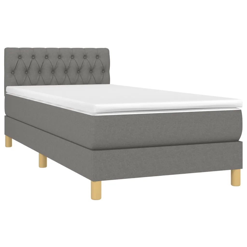 Giroletto a Molle con Materasso Grigio Scuro 90x200 cm Tessutocod mxl 99561