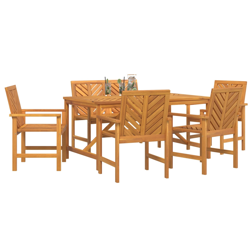Set da pranzo da giardino 5 pezzi in legno massello di acacia