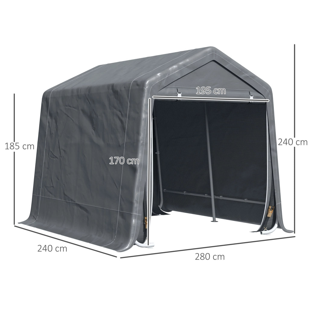 Capanno da giardino ¨C zephmum ¨C grigio 240x240x280 cm