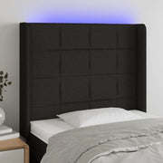 Testiera a LED-Testata con LED nero 93x16x118/128 cm in Tessuto 989030