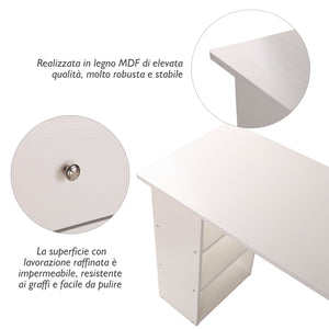 Scrivania con Cassetti e Ripiani Portaoggetti Bianco 120x49x72 cm
